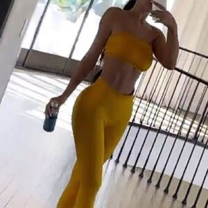 Set Active Yellow seamless Leggings size Xs/S